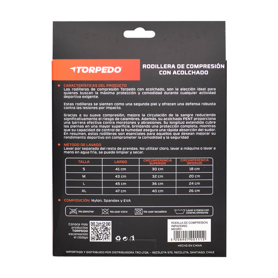 Rodilla De Compresion Torpedo Fitness W/Padding